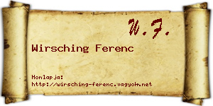 Wirsching Ferenc névjegykártya